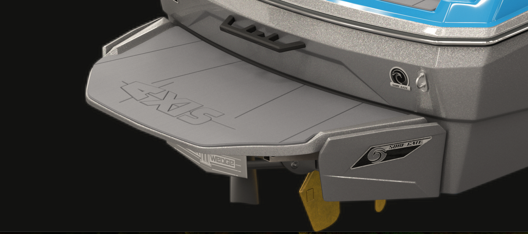 2023 AXIS A225 Swim Deck Pad with textured surface, integrated surf gate, and sturdy mounting hardware.