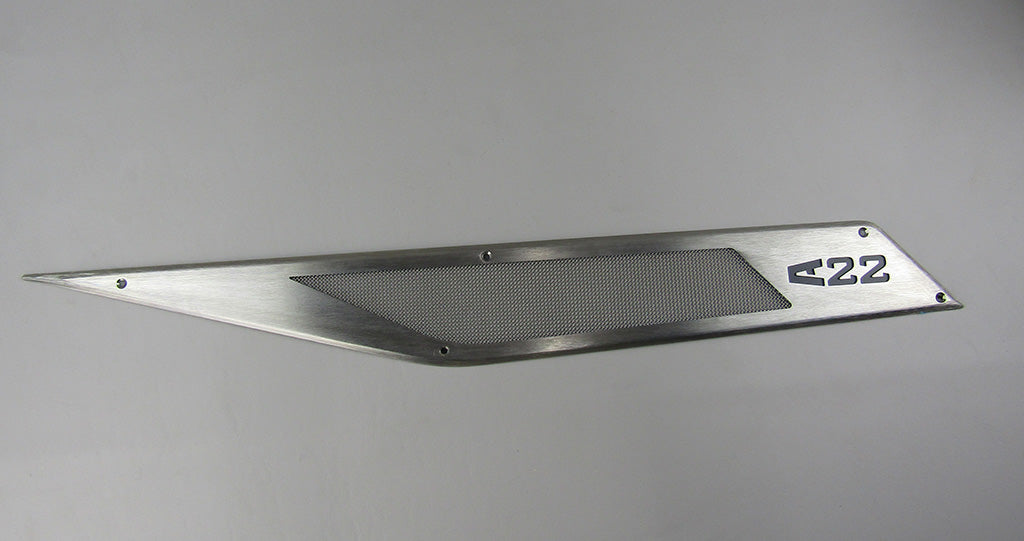 Stainless steel AXIS A22 stern port vent with mesh screen and "A22" label, designed for boat ventilation.