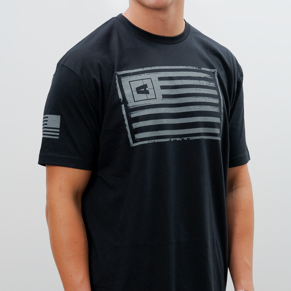Blk Axis Freedom Tee front details