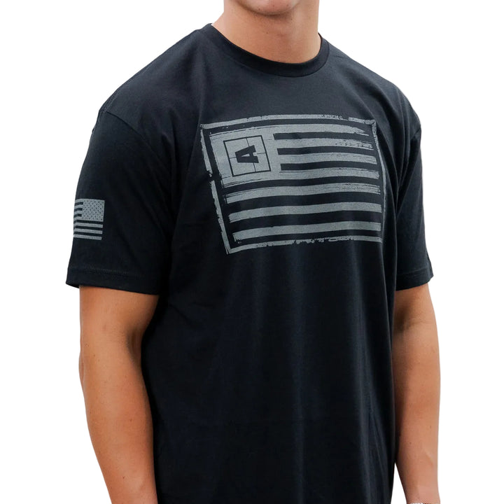 Blk Axis Freedom Tee front details