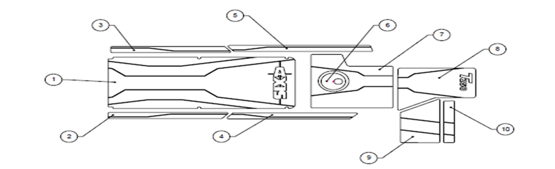 Diagram of T250 Soft Grip Cockpit Flooring with labeled components and detailed structure.