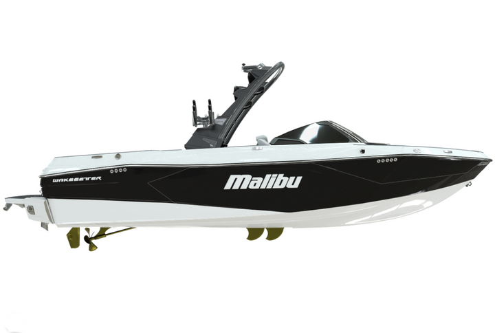 Malibu emblem measuring 43-1/4 inches wide by 7-3/4 inches high, designed for Malibu boats.