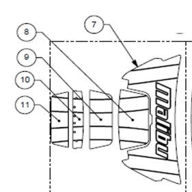 Diagram of the 2021 Malibu 23 MXZ Flip Down Swim Step Soft Grip, showing parts and assembly details for easy installation.