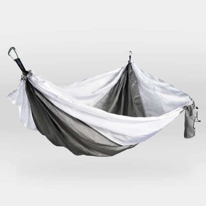 Lightweight Mission Boat hammock with carabiners, ideal for boating or outdoor relaxation.
