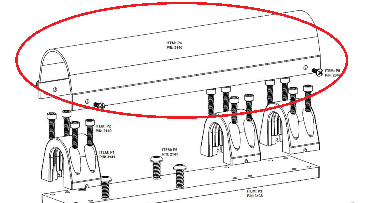 Technical diagram of a G3 Slider Mount Cover, showing its placement on a mounting system with screws and brackets.