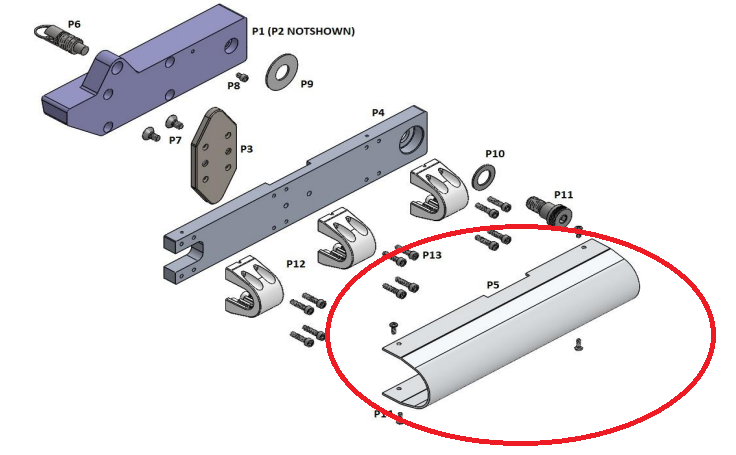 G3 Gen II Slider Mount Cover, cylindrical protective cover with screws, part of camera slider assembly.