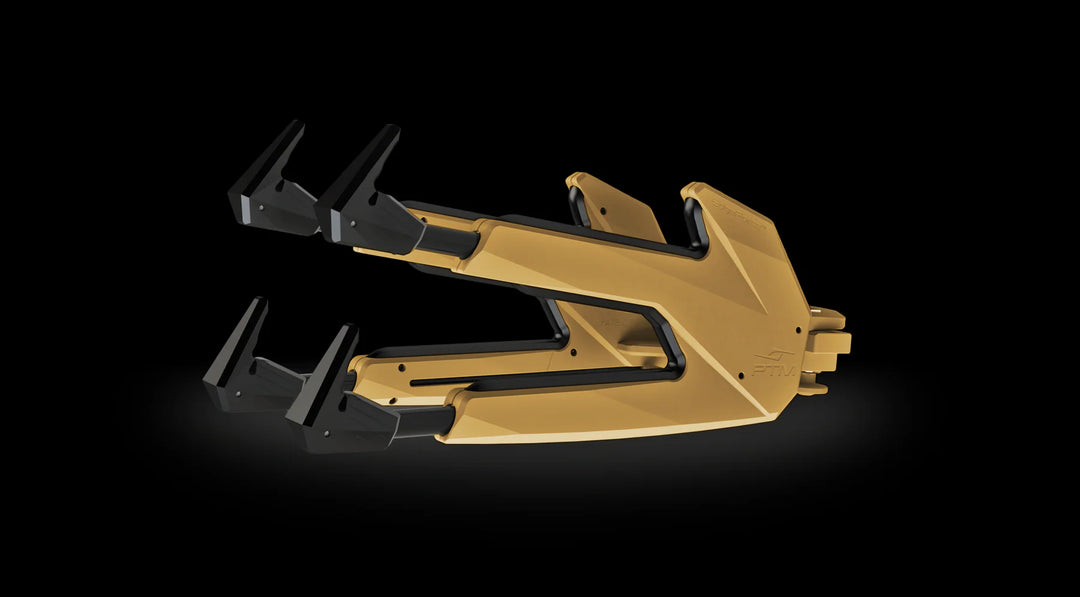PTM EdgeForce board racks pair for Malibu and Axis boats, designed for secure storage of wakeboards and surfboards.