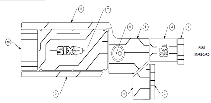 Diagram of the Axis T23 Soft Grip, showcasing its design features and components for enhanced boating performance.