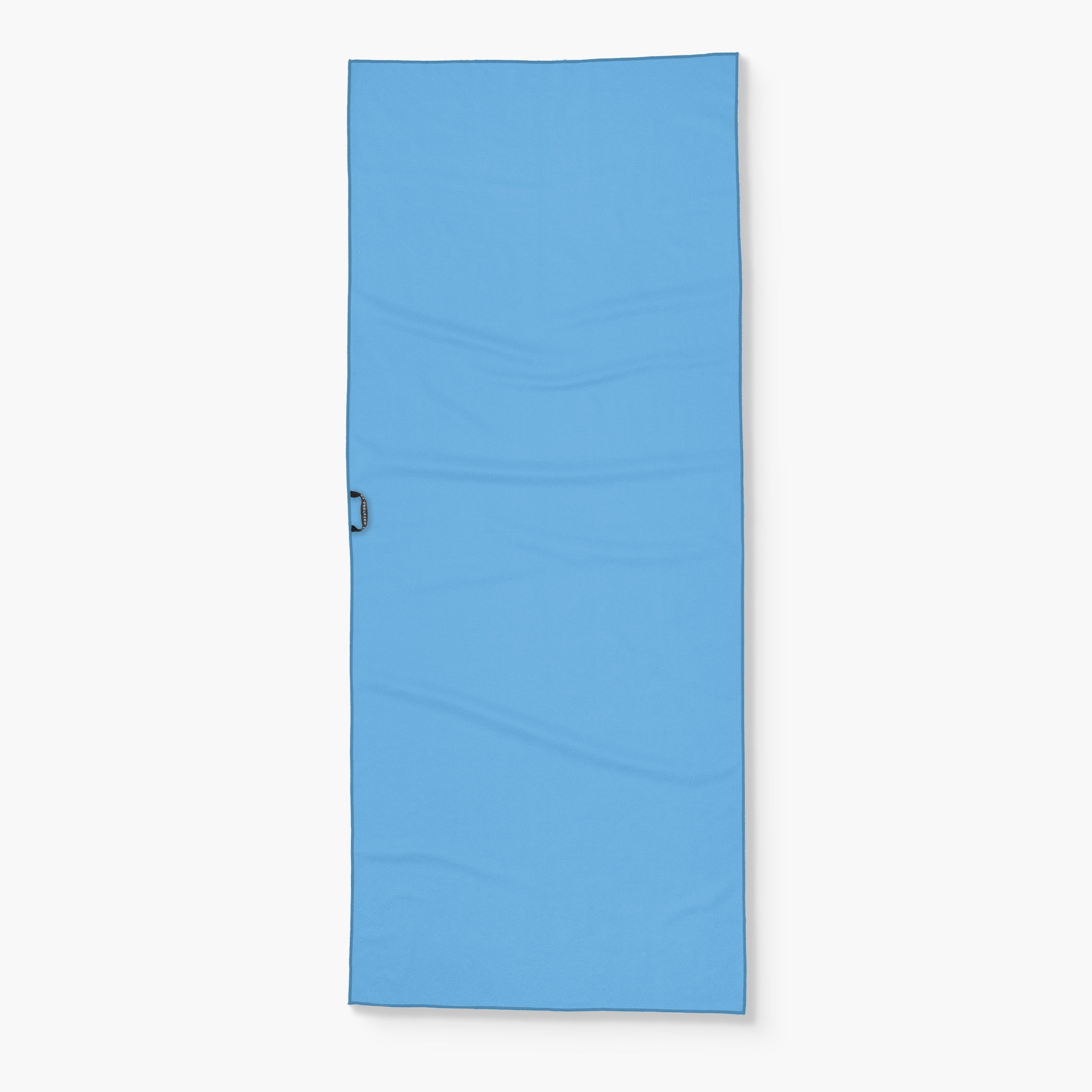 Blue desert rays-patterned wakeboard with a handle on the side, designed for water sports and wakeboarding.