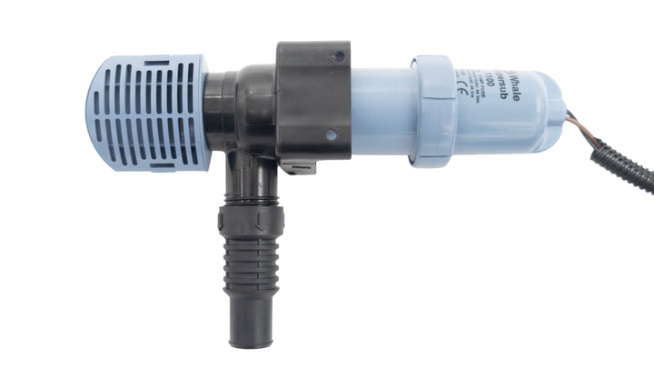 1100 GPH bilge pump designed for efficient water removal in boats, featuring a compact design and durable construction.