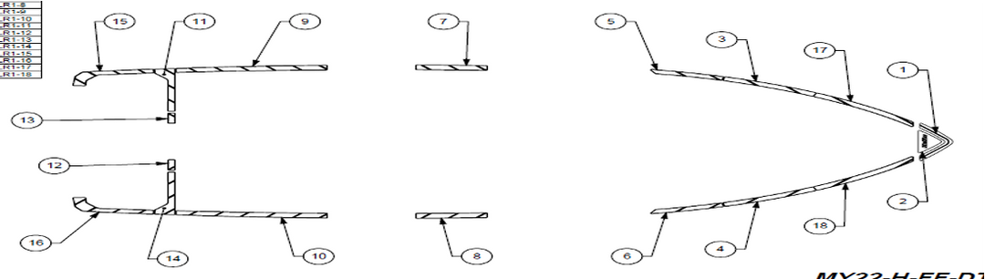 Diagram of the 2022-2023 Soft Grip Deck Track Complete Kit, showing labeled components and assembly details.