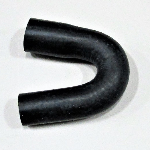 Black Malibu Heater Bypass Formed Hose with a curved, 90-degree bend, designed for automotive heater bypass applications.