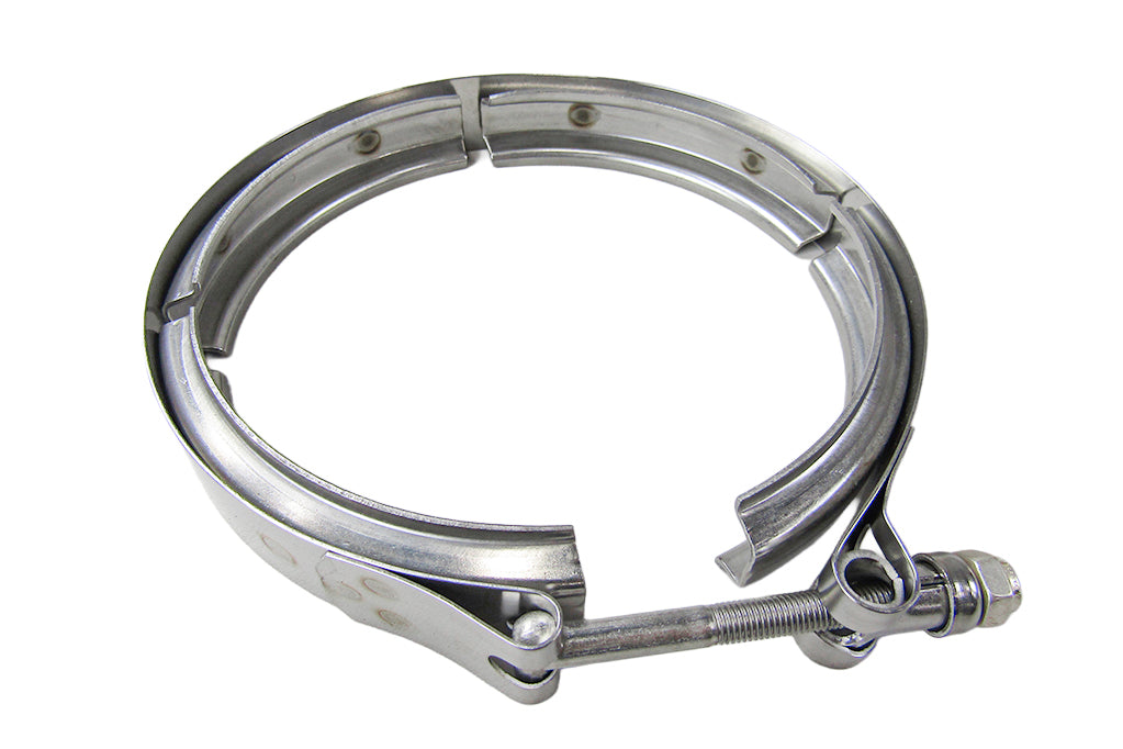 V-Band clamp for M series engine, made of durable stainless steel for secure fastening and reliable performance.
