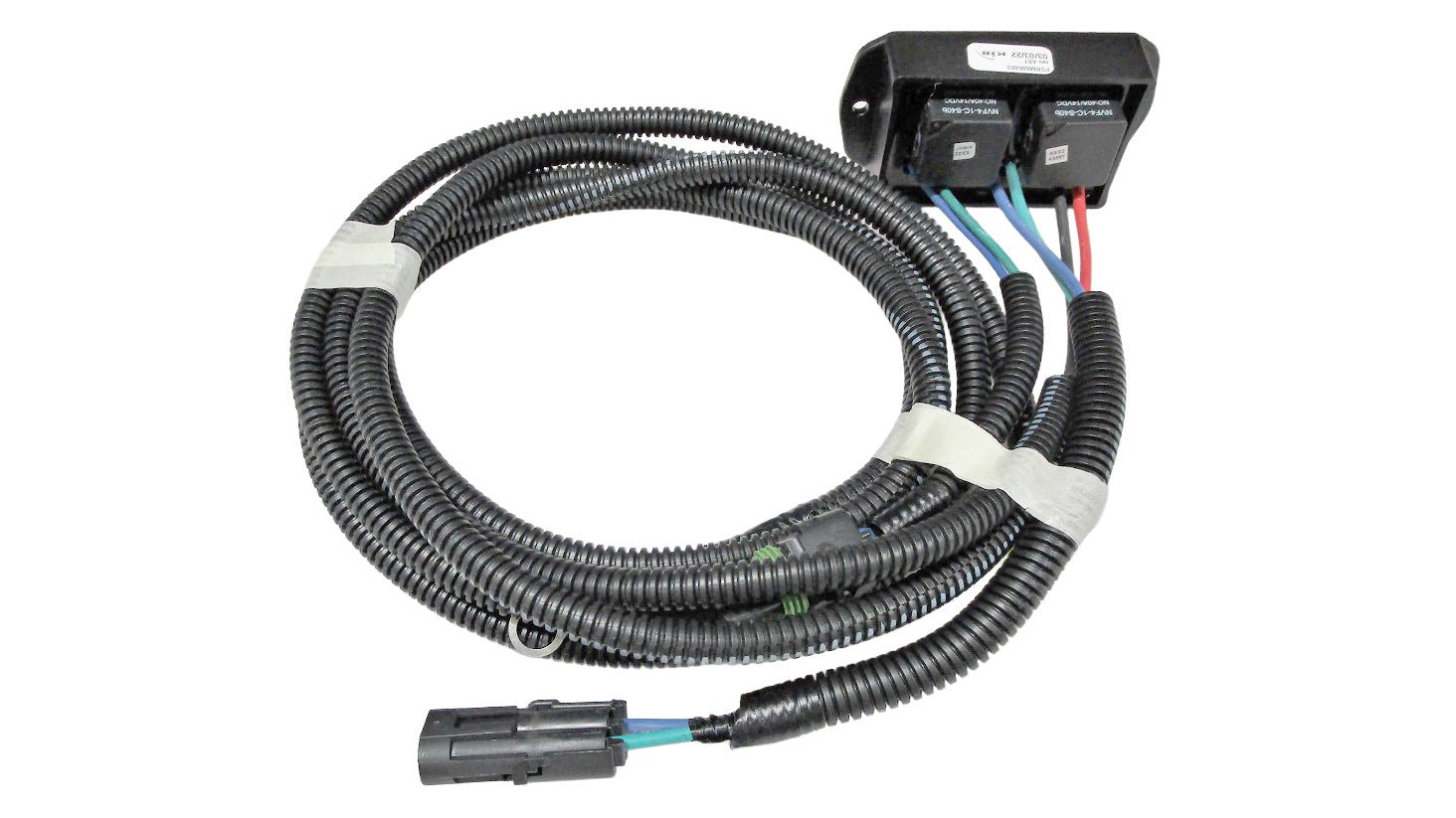 Relay module for power seat, compatible with Volkswagen models from 2020 onward, featuring a durable wiring harness.