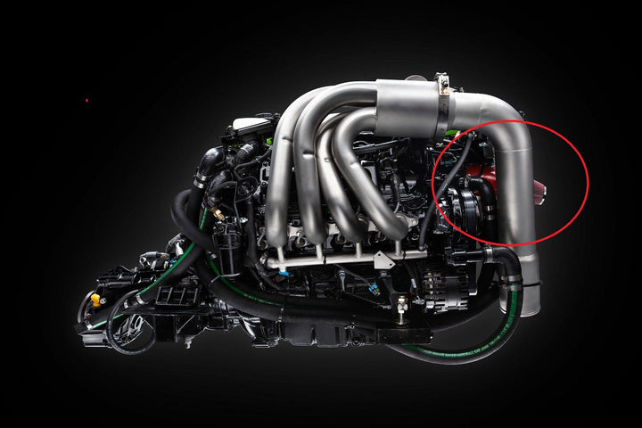 LT4 air intake flame arrestor installed on a high-performance engine, preventing ignition of flames in the intake system.