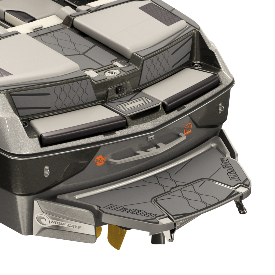Close-up of the 2023 M220 Swim Deck with soft grip surface, featuring textured, non-slip areas and padded sections for comfort.