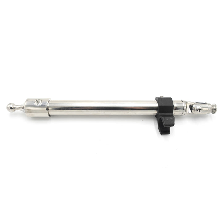 G3 rear support pole, 13-16 inches, stainless steel with black adjustable clamp for bicycle frame support.