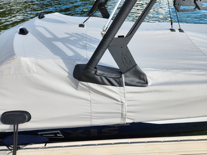 Axis T250 cover for AW20 tower with swim platform, designed for protection and durability on the water. Open box condition.
