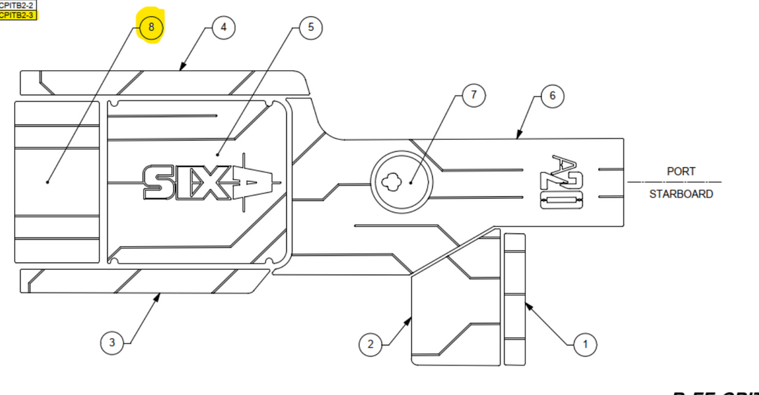 Diagram of a transmission cover with labeled parts, showing the soft grip design for easy handling and protection.
