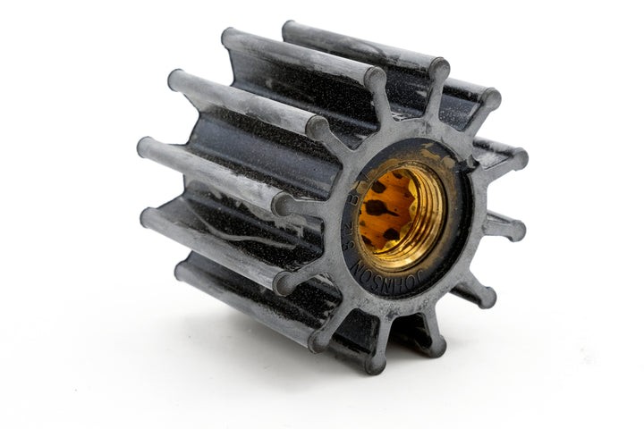 Impeller kit for Malibu &amp; Axis Indmar/M-Series boats, featuring a black plastic and brass component for water pump replacement.