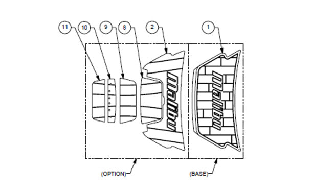 Diagram of the 2021 24 MXZ Swimstep Softgrip, showcasing parts and options for customization.