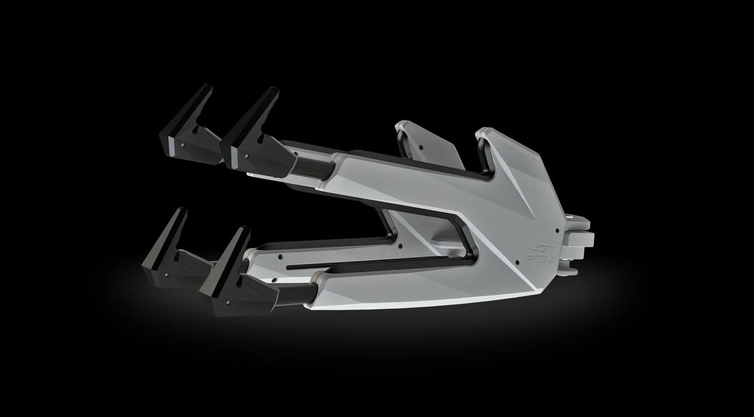 PTM Edgeforce board racks pair designed for port and starboard sides, featuring durable grips for secure board storage.