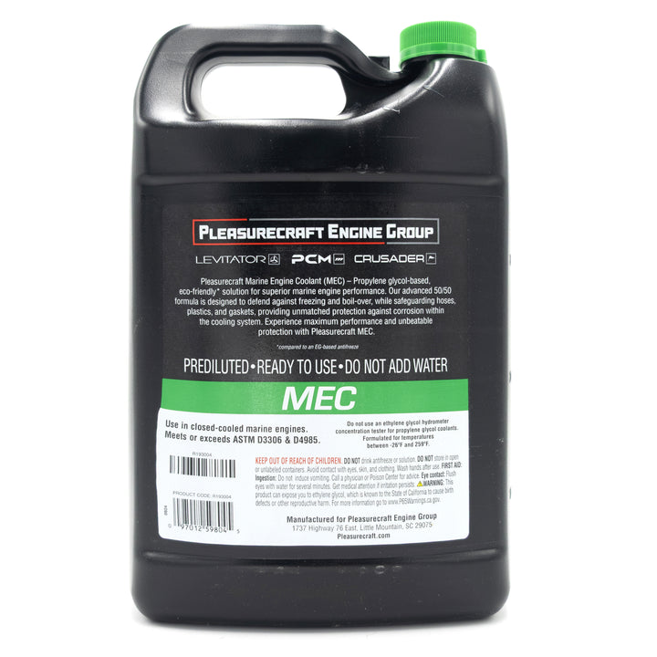 Black plastic container of PCM/Challenger engine coolant with green cap, labeled for marine engine use, ready to use, no water added.