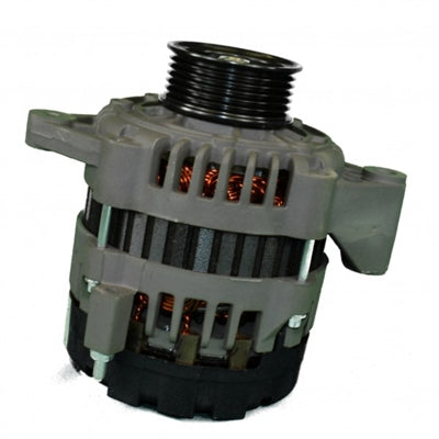 Alternator for 5.7L &amp; 6.0L engines, 100A, with pulley, copper wiring, and cooling vents, suitable for automotive use.