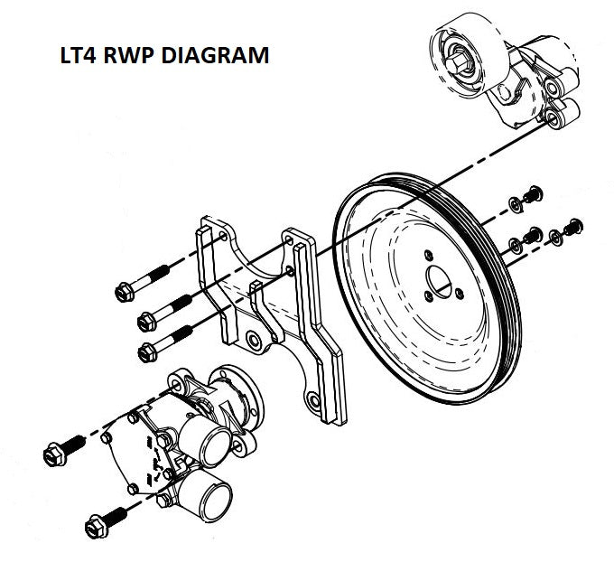 Technical diagram of Malibu M-Series Raw Water Pump (Johnson F6B-19) showing assembly parts and mounting components.