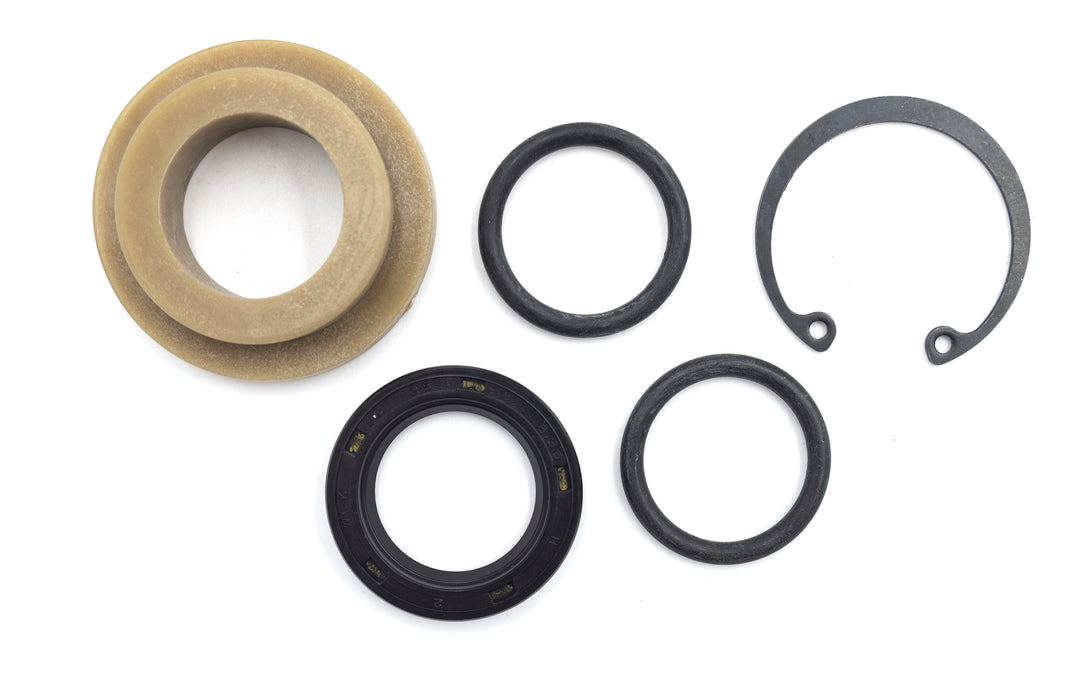 Seal kit for Malibu MH rudder box with 1" post, includes rubber seals, O-rings, and retaining clips for repair.