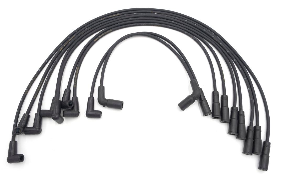 PCM Crusader spark plug wire set for 6.0L CAT, LSA, and LSX engines, featuring black wires with rubber boots on both ends.