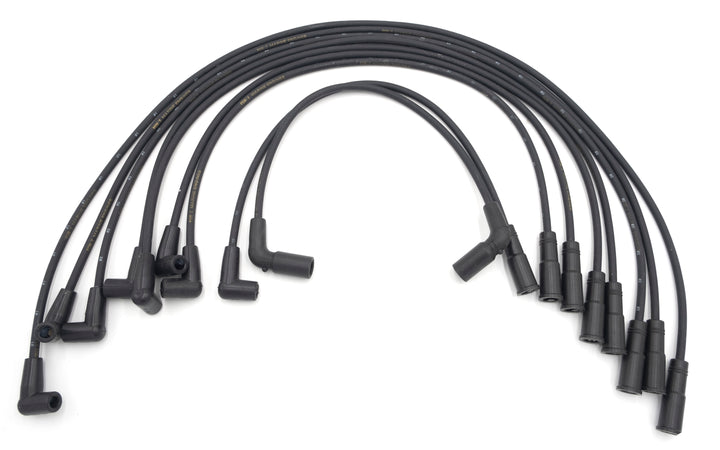 PCM Crusader spark plug wire set for 6.0L CAT, LSA, and LSX engines, featuring black wires with rubber boots on both ends.
