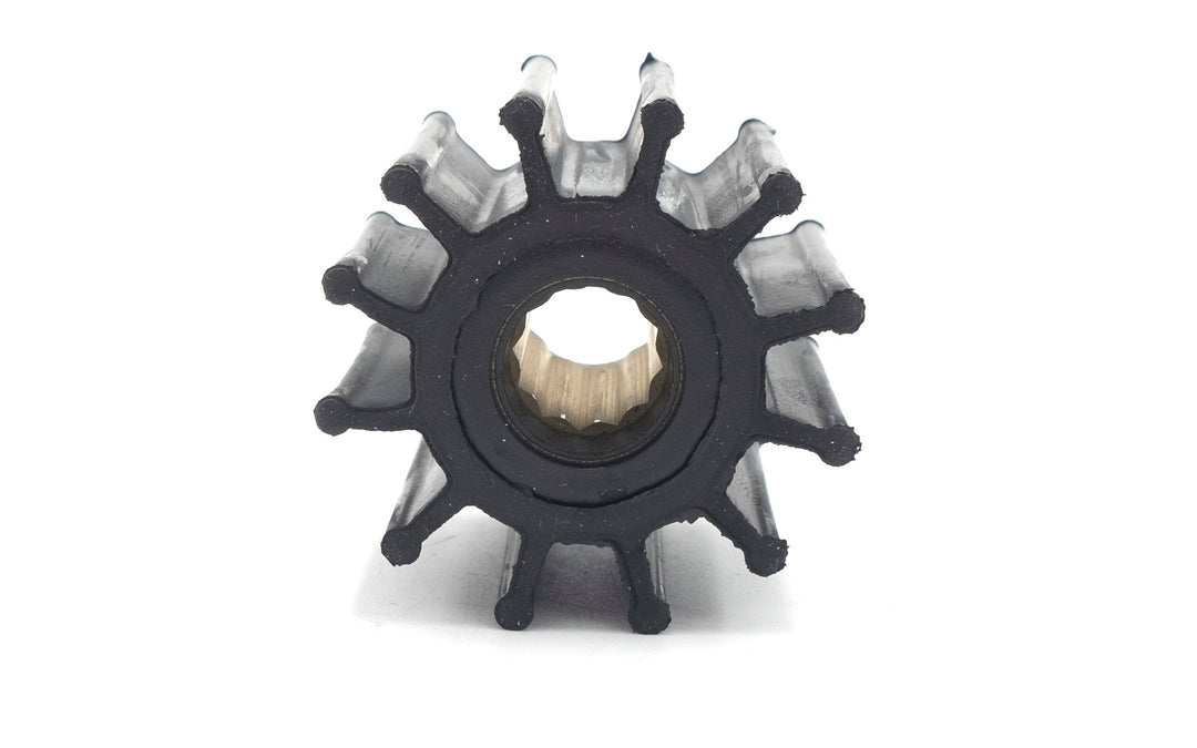 Impeller for PCM 5.7L engine, featuring a black plastic hub with multiple silver blades, designed for water pump applications.