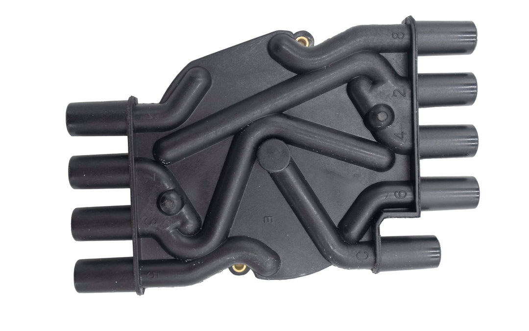 PCM Crusader distributor cap and rotor kit (HVS) with black plastic cap and multiple high-voltage ignition terminals.