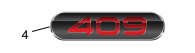 Decal for PCM Engine Cowling featuring the number "409" in red on a black and silver background.