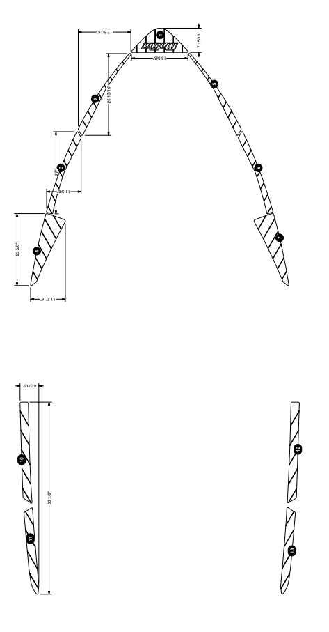 Technical diagram of Malibu 23 LSV deck track kit &