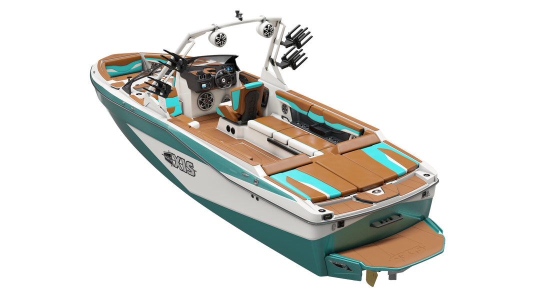 Axis AW20 Tower in white with a spacious interior, featuring stylish seating and a sleek design for boating enthusiasts.