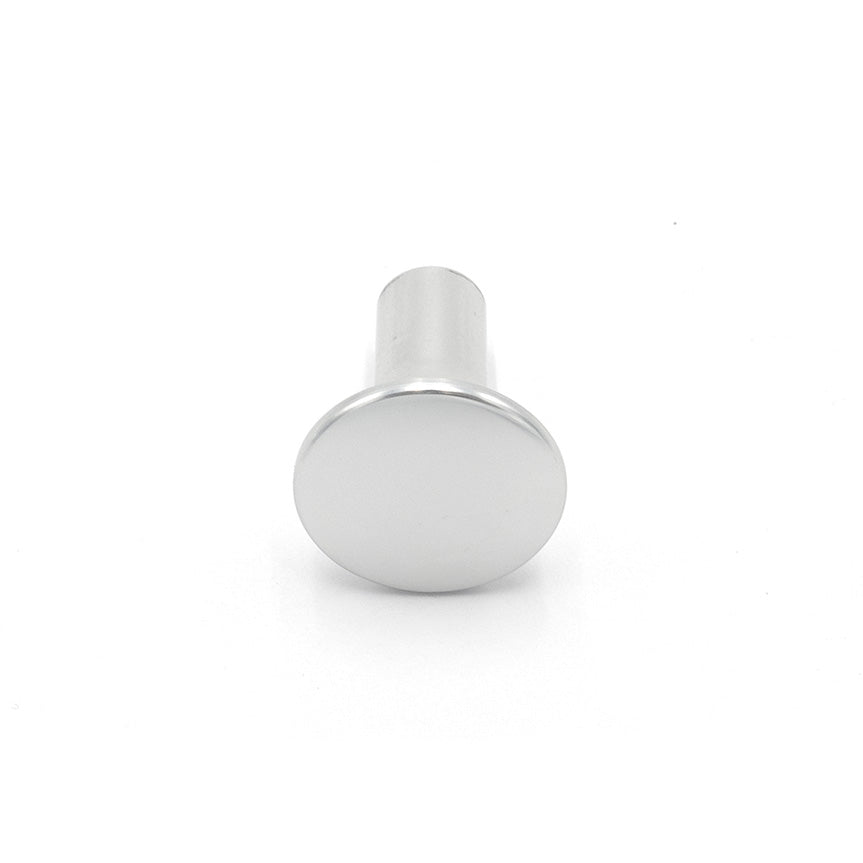 G3 Rack Knob in clear anodized finish, round metal control knob for audio or equipment racks, sleek and durable design.