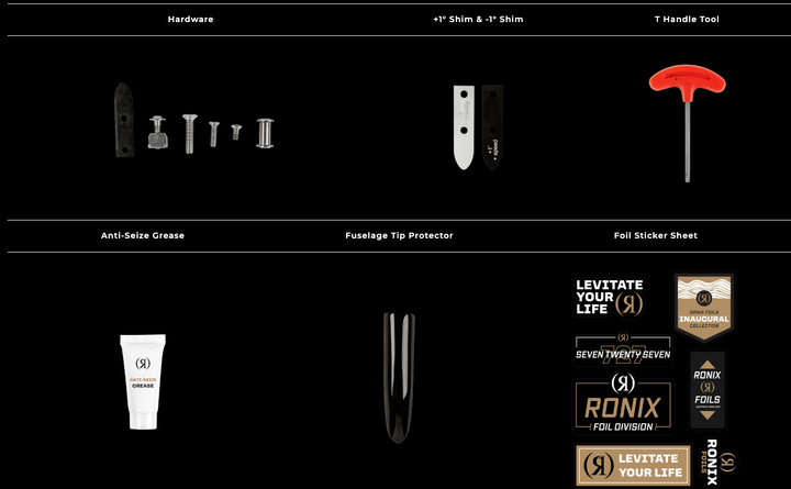 High-quality hardware kit for Expert 29" Velo with Blackbird, including shim, T handle tool, anti-seize grease, and foil sticker sheet.