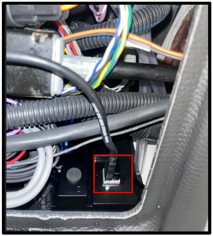 Close-up of wiring and connectors in a boat&