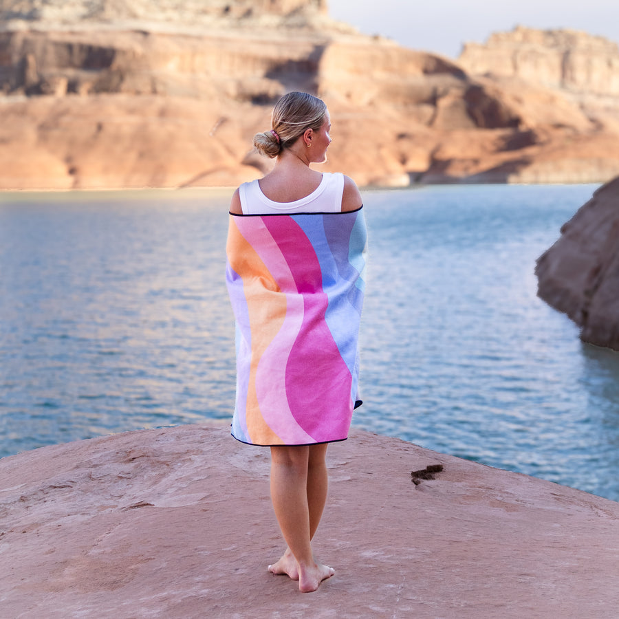 Pastel Tides Oversized Quick-Dry Microfiber Lake Towel | 73