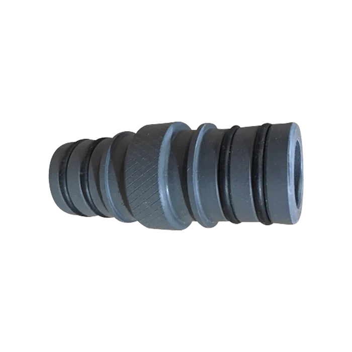Double 1-1/8" quick connect fitting for easy hose or pipe connection, durable plastic construction, and secure attachment.