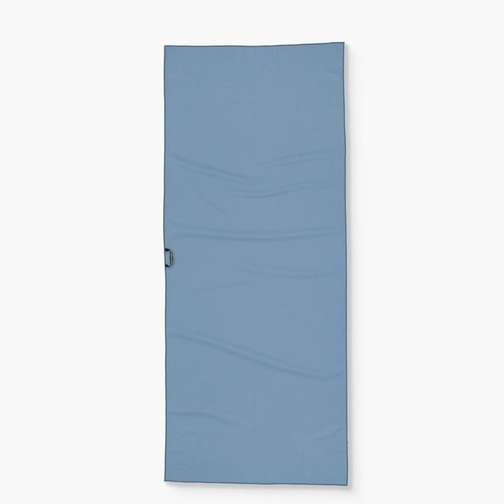 Blue Bliss Lake Towel with a black handle on the side, designed for wakeboarding or water activities.