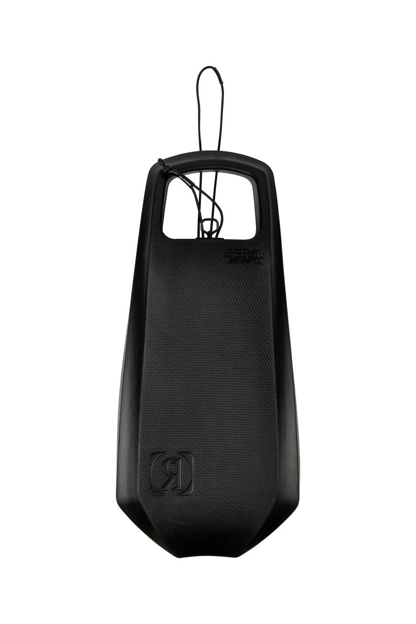 Ronix Captain's Kit XL boat fender with durable black construction, handle, and attachment loop for boat protection.
