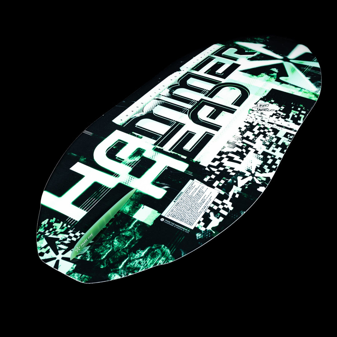 2026 Phase Five Hammerhead V3 wake surfboard featuring a bold graphic design and a sleek, streamlined shape for optimal performance.