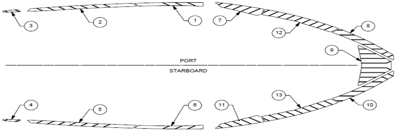 Diagram of Malibu Response TXI OB Deck Track Kit, 20'-24', showing labeled components and layout for boat deck installation.