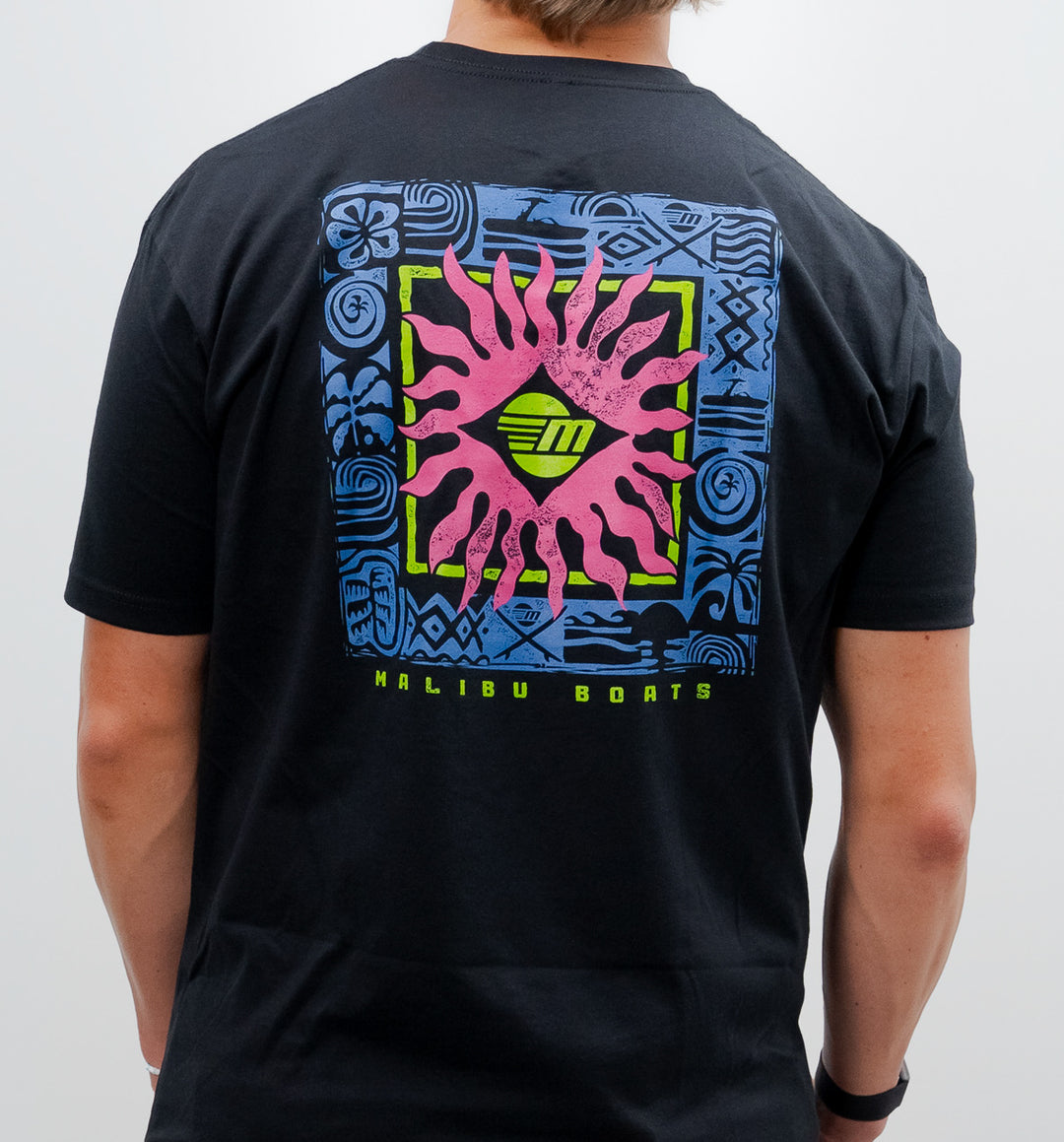 malibu boats tribal tides back tee zoomed in