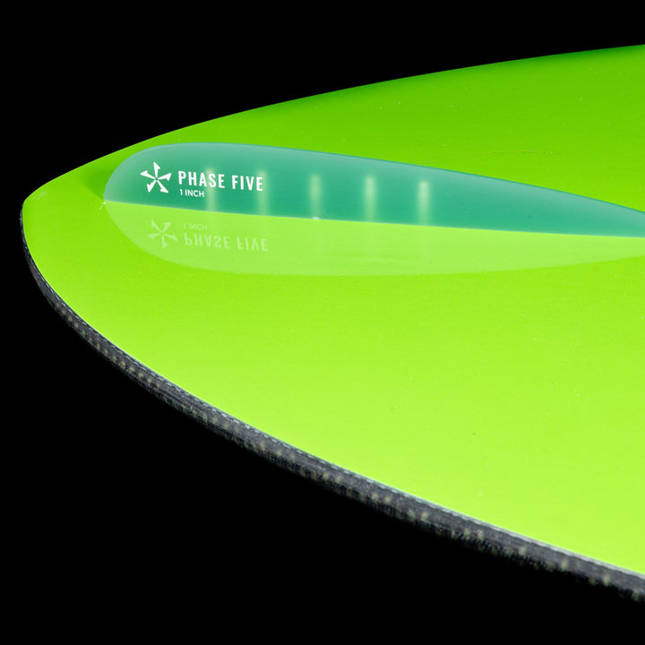 2026 Phase Five Matrix wake surfboard featuring a vibrant green surface and sleek design for optimal performance.