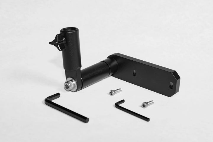 Black Tower Flag Mount-Malibu/Axis with screws and Allen wrenches, designed for mounting flags on Malibu or Axis boats.