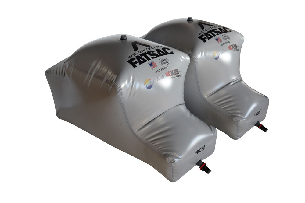 Set of two Malibu PNP 570 lbs rear FatSacs inflatable bags for boat leveling and stability.